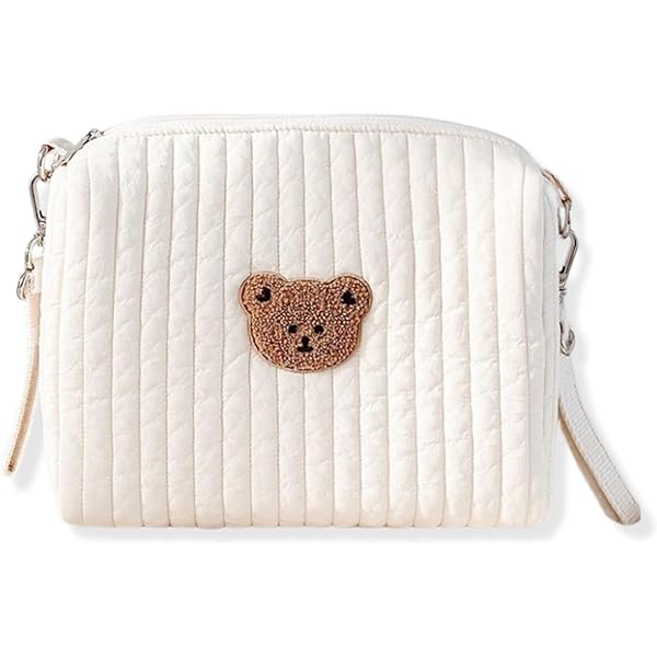 【販路限定商品】【HOLIDAY】ベア柄おむつ　アイボリー ジェラートピケ 販路限定商品 HOLIDAY ベア柄おむつポーチ くま